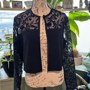 Donna Ricco Elegant Black Lace Blouse